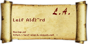 Leif Alárd névjegykártya
